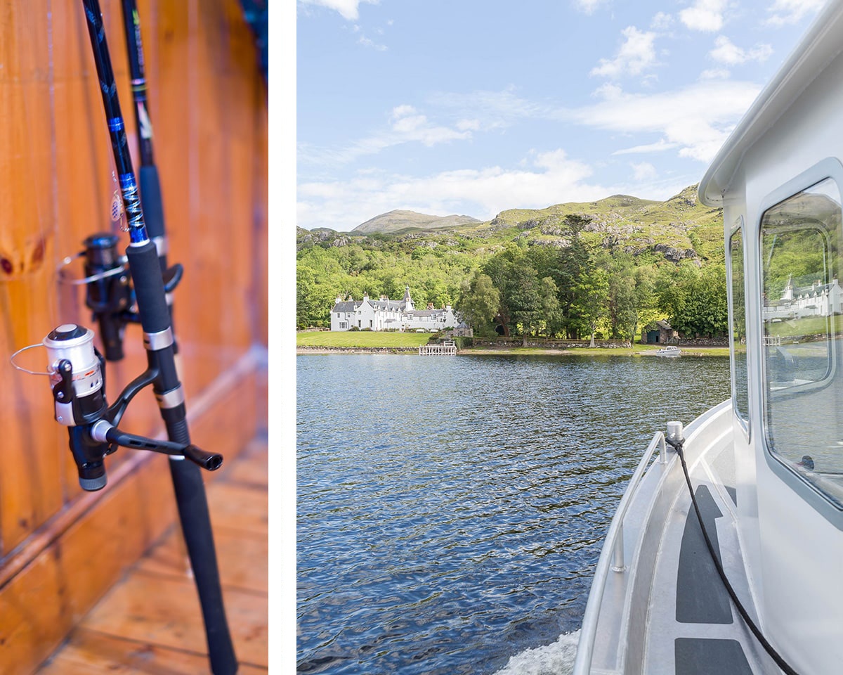 Lodge by the lake for fishing in the Highlands