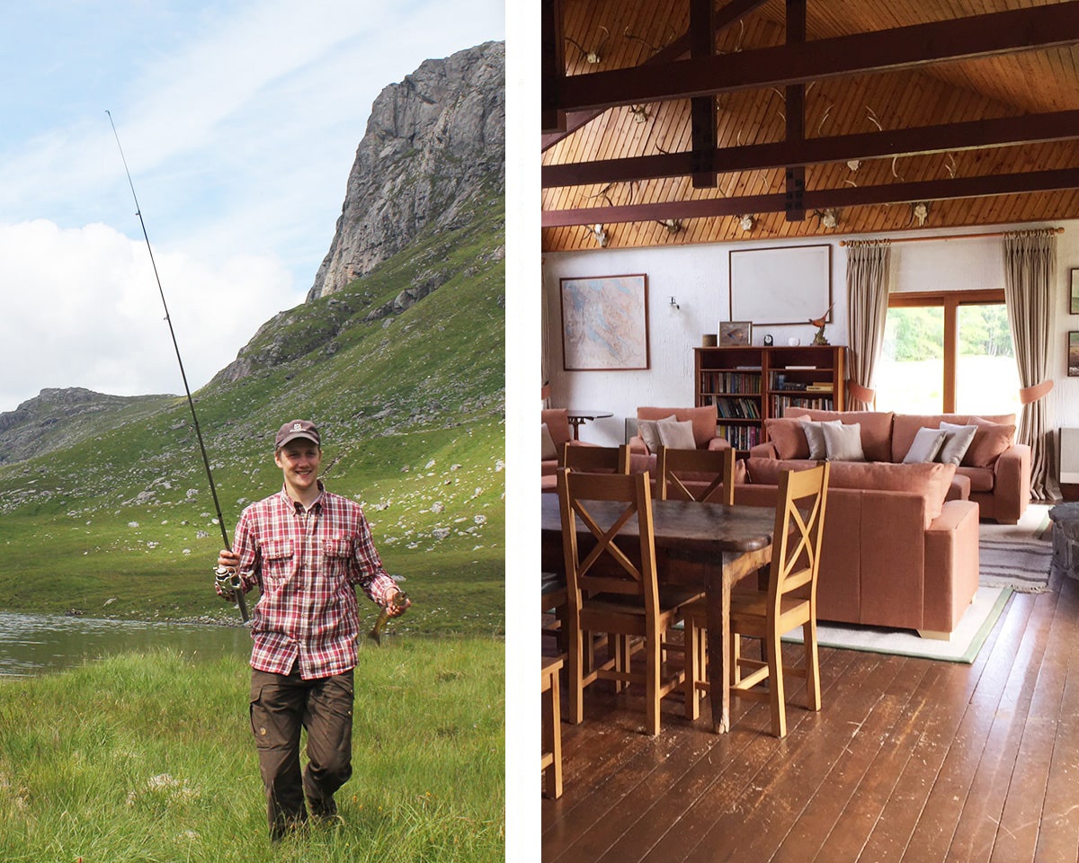 Self-catering fishing lodge near the lake